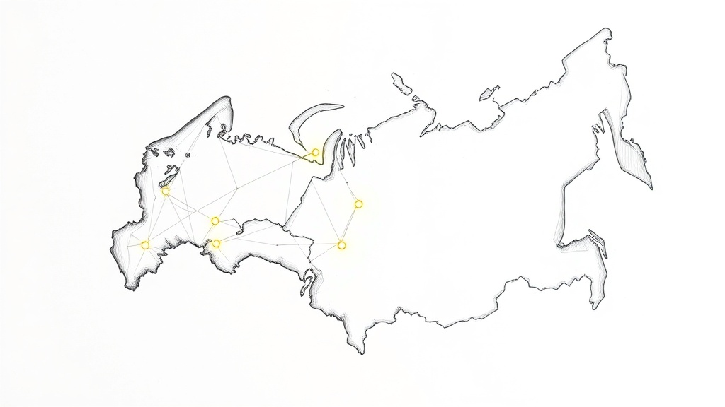 карта России с точками бизнеса