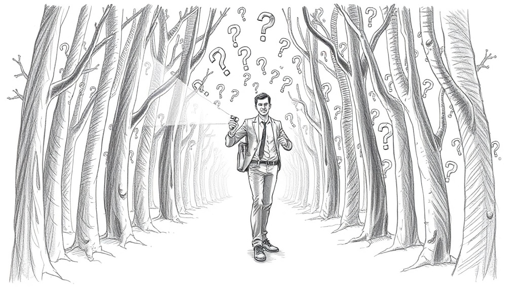 предприниматель с фонарем в лесу