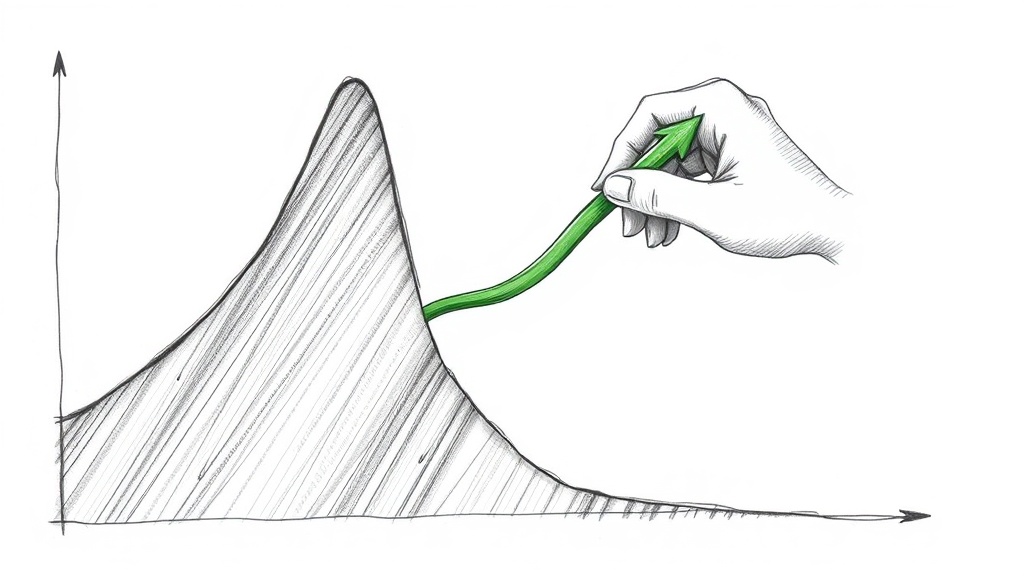 график с падением и зеленая стрелка