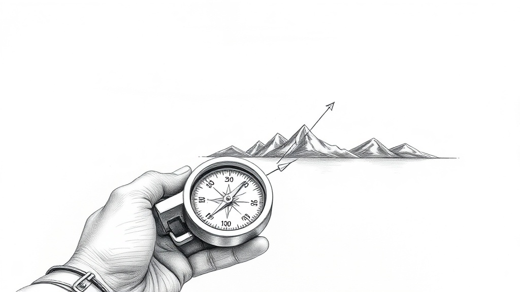 инвестор с компасом к финансовым целям