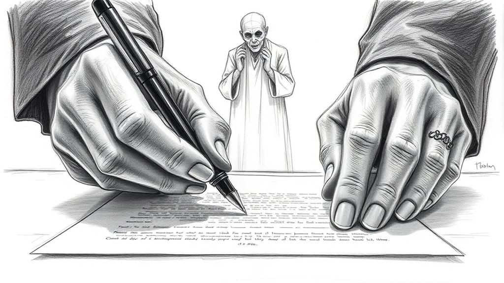 подпись договора с призраком