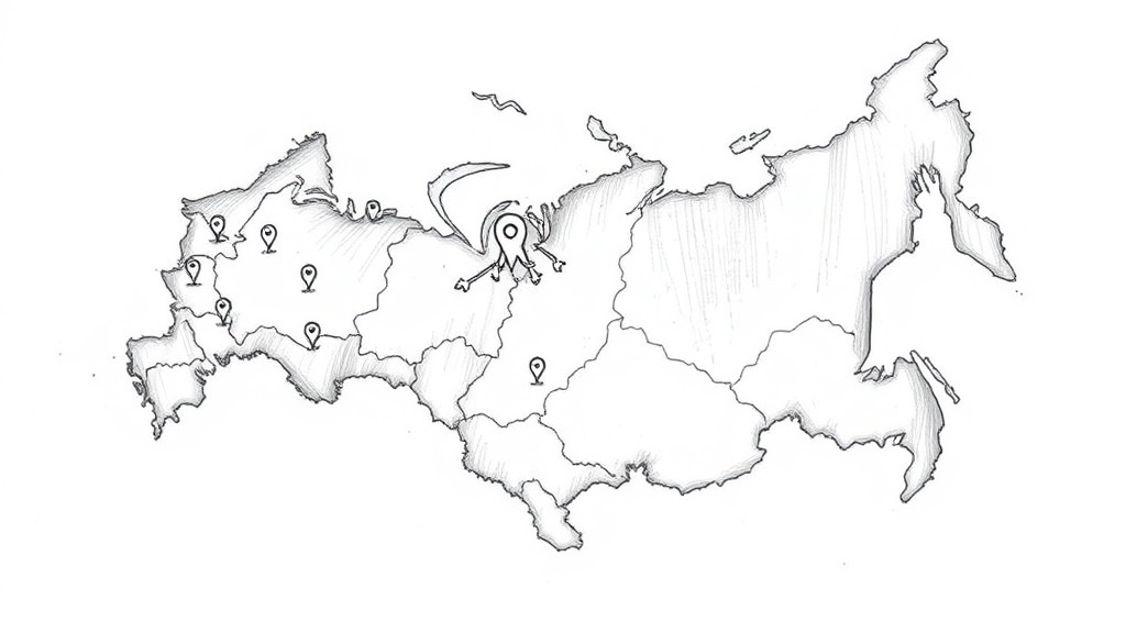 карта России с иконками малого бизнеса
