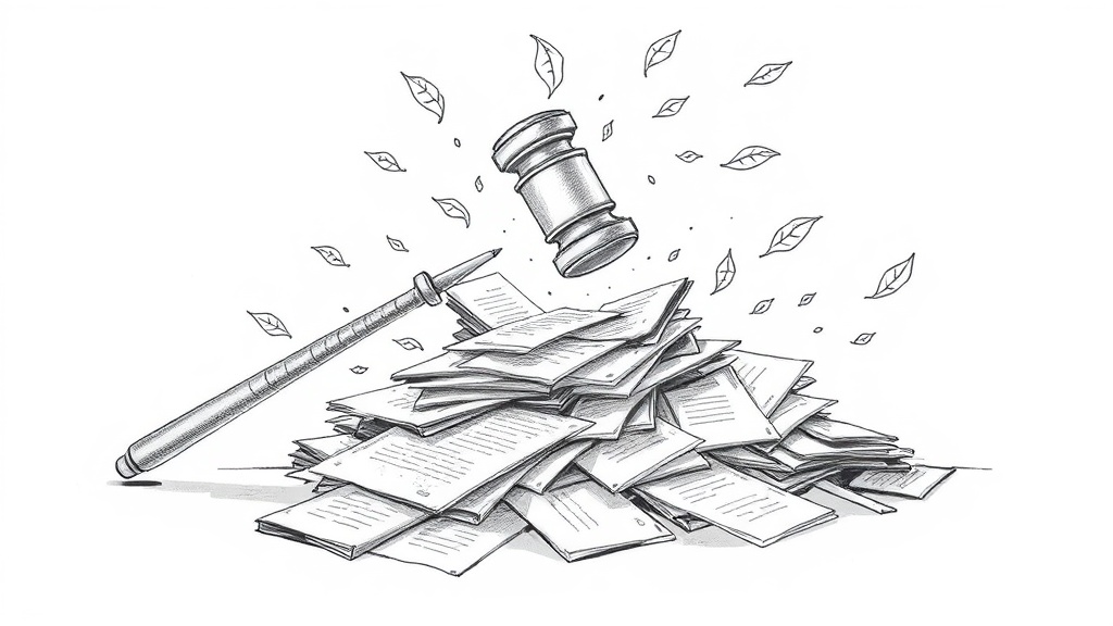 молоток судьи над договорами