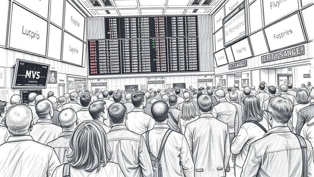 толпа трейдеров на биржевом полу