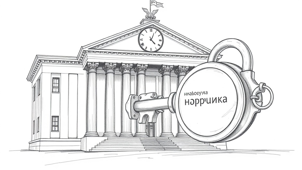 здание казначейства с ключом от налогов