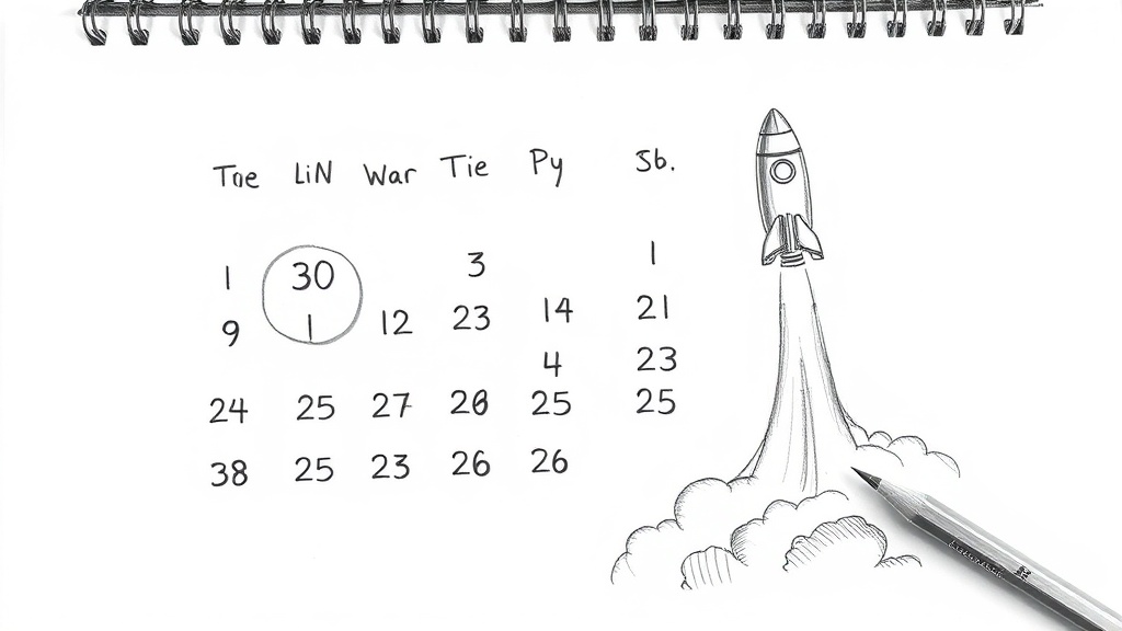 календарь с отметкой 30 дней