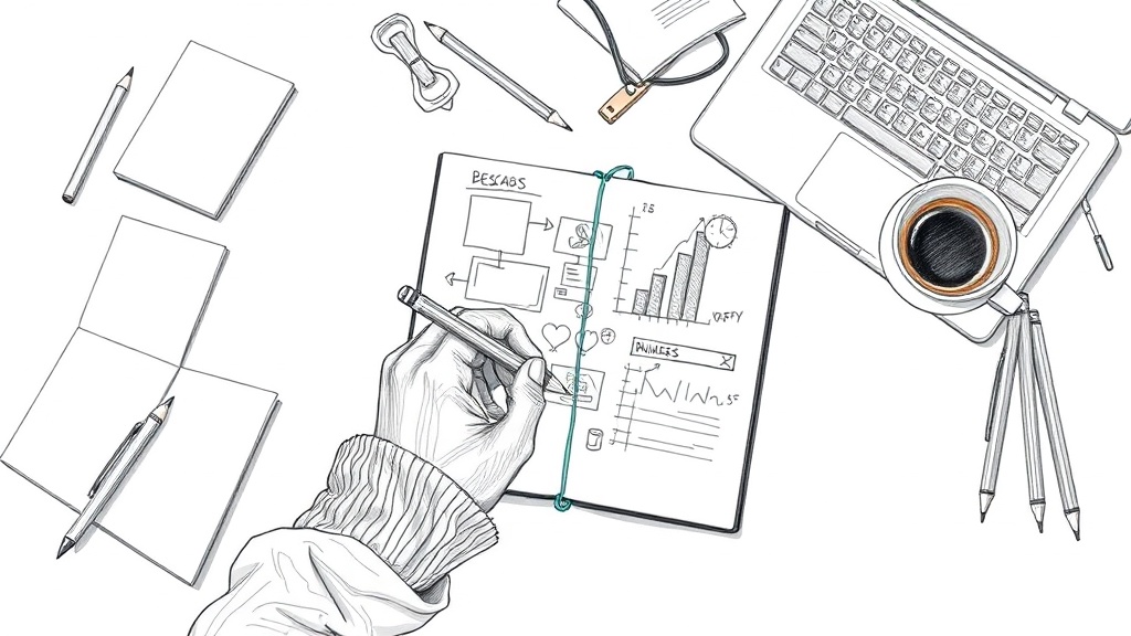 студент записывает бизнес-идеи в блокнот