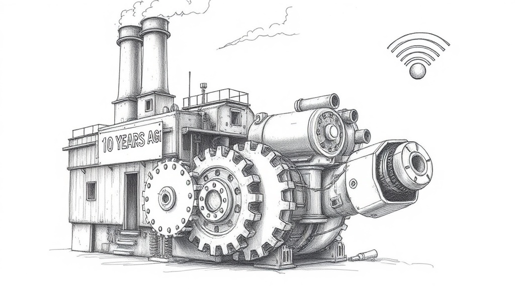 старый завод и робот с Wi-Fi