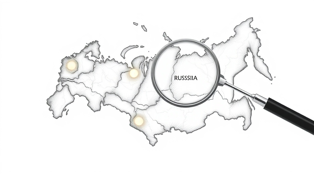 карта России с точками франшиз