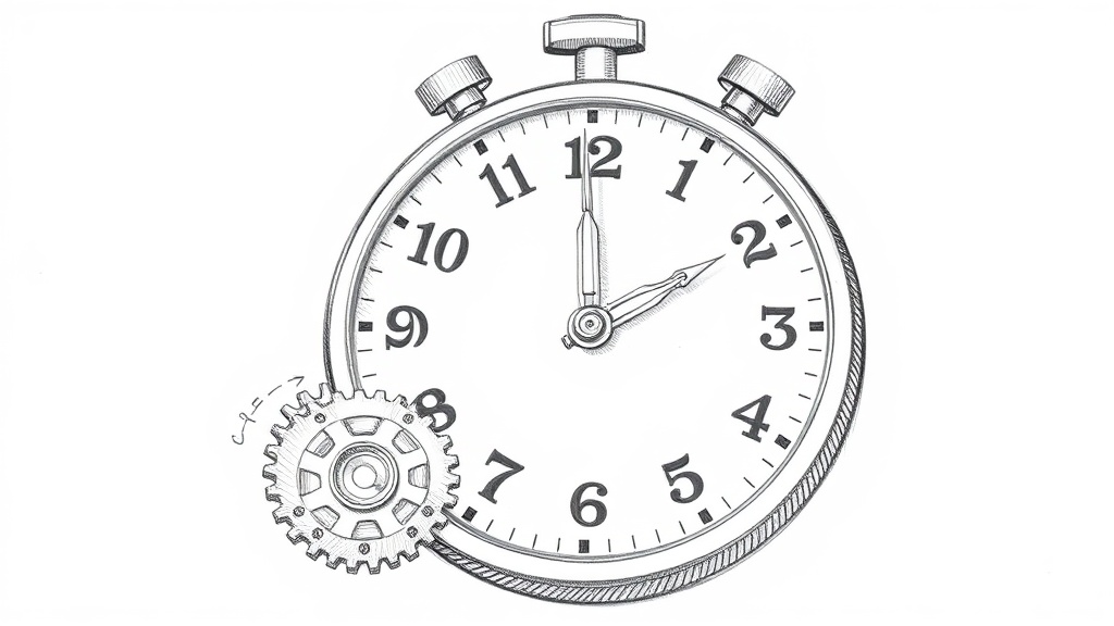 часы с шестернями и папками