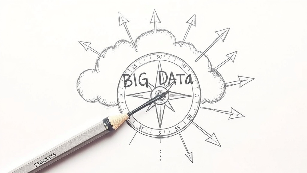 компас указывает на Big Data и стрелки