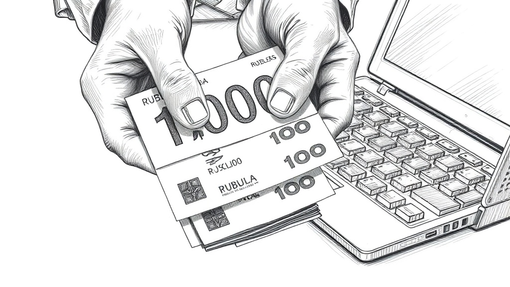 руки пересчитывают 15000 рублей ноутбук