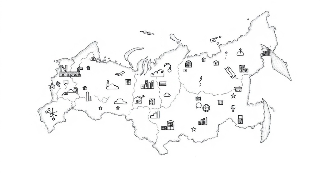 карта России с предприятиями МСП
